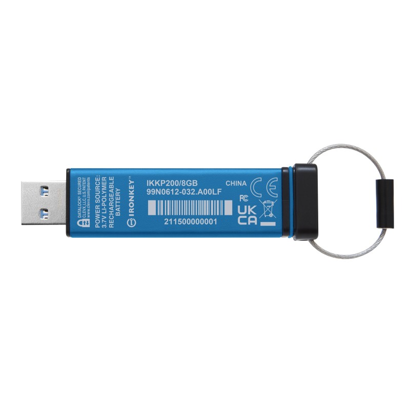 Kingston 8 GB IronKey Keypad 200 Verschlüsselter USB-Stick Metall USB 3.2 Gen1